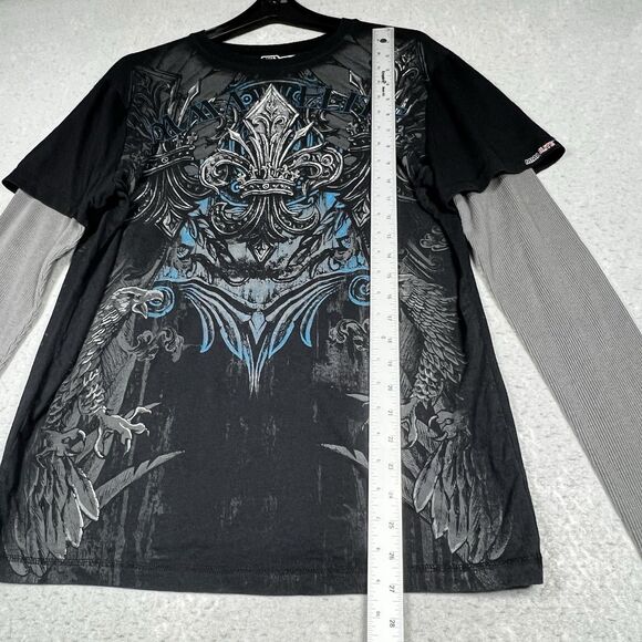 MMA Elite Boxing Black Long-Sleeve Thermal T-Shirt Affliction UFC Tapout LARGE - Picture 8 of 12